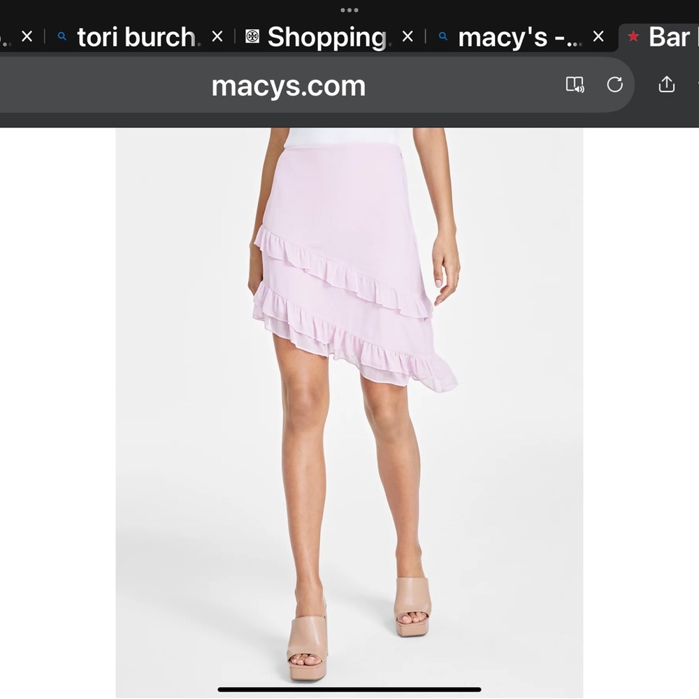 Women's Pink Ruffle Skirt Bar III
